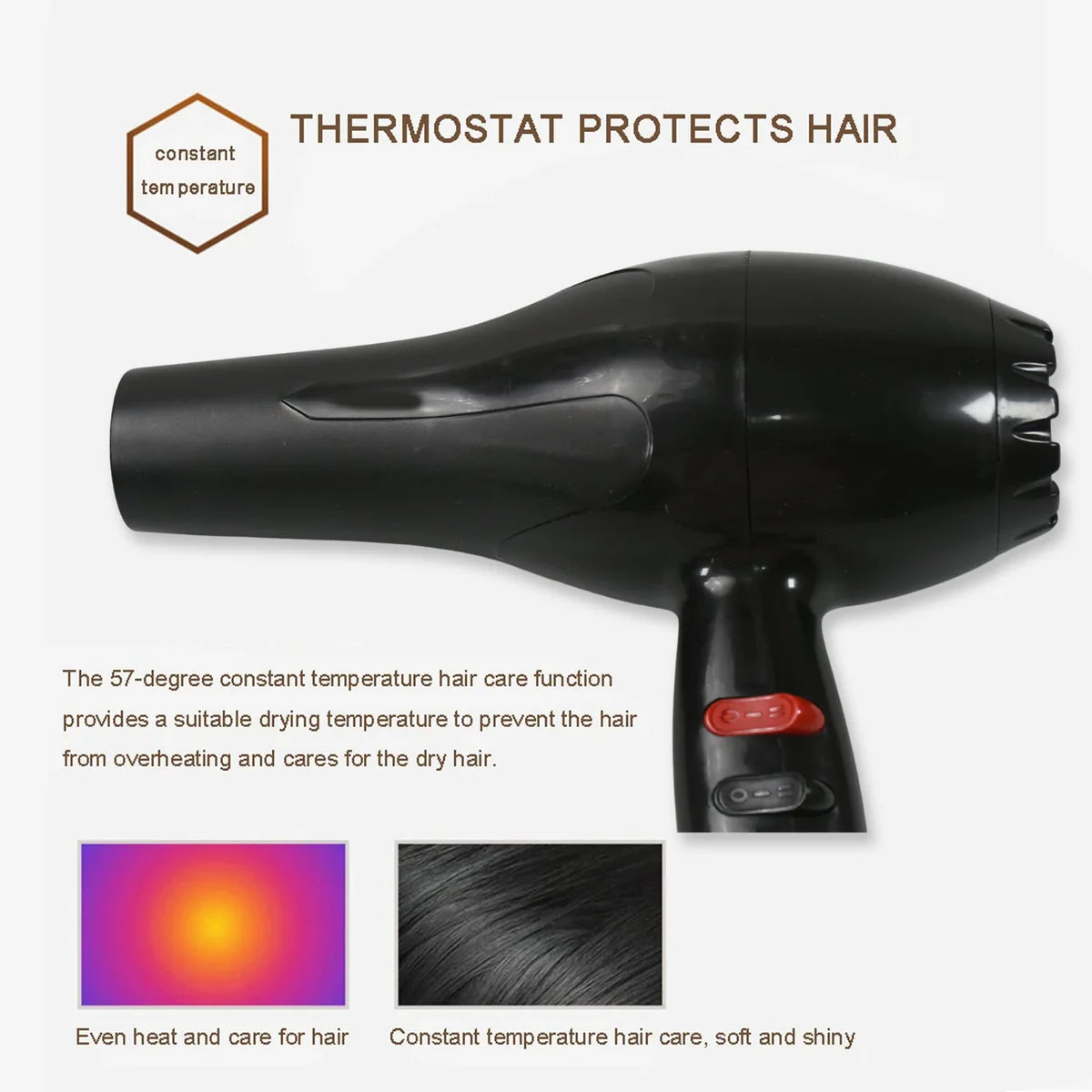 Professional Multi Purpose Hair Dryer Salon, Hair Dryer 2 Speed Settings For Women And Men (1800 Watts)