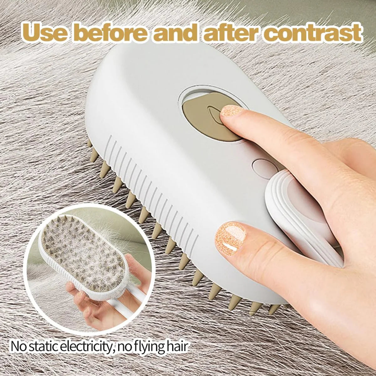Electric Spray Handle Massage Brush, Hair Removal Brush Steam