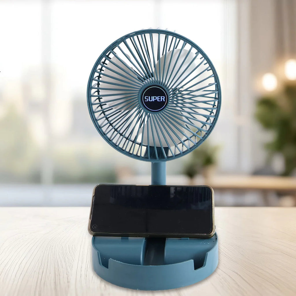 Adjustable Portable Desktop Fan - Telescopic Silent Personal Cooling for Office & Travel (Battery Not Include)