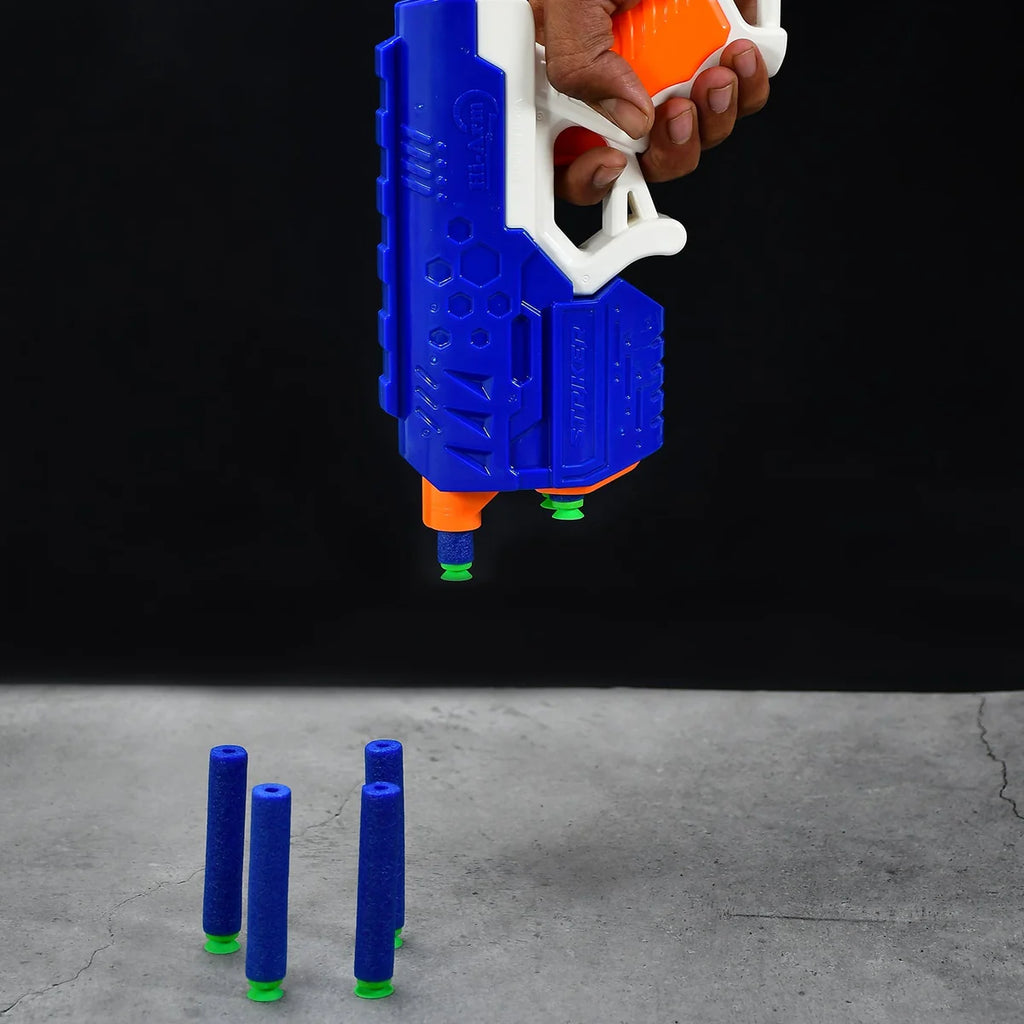 Hi-Arm Gun with 10x Foam Suction Bullets, ABS Plastic, Target Shooting