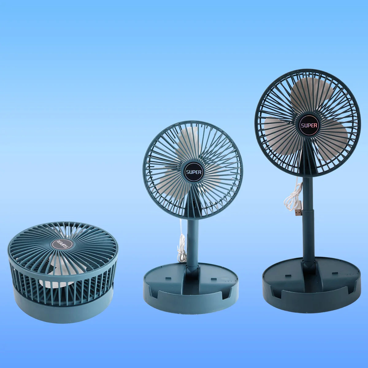Adjustable Portable Desktop Fan - Telescopic Silent Personal Cooling for Office & Travel (Battery Not Include)