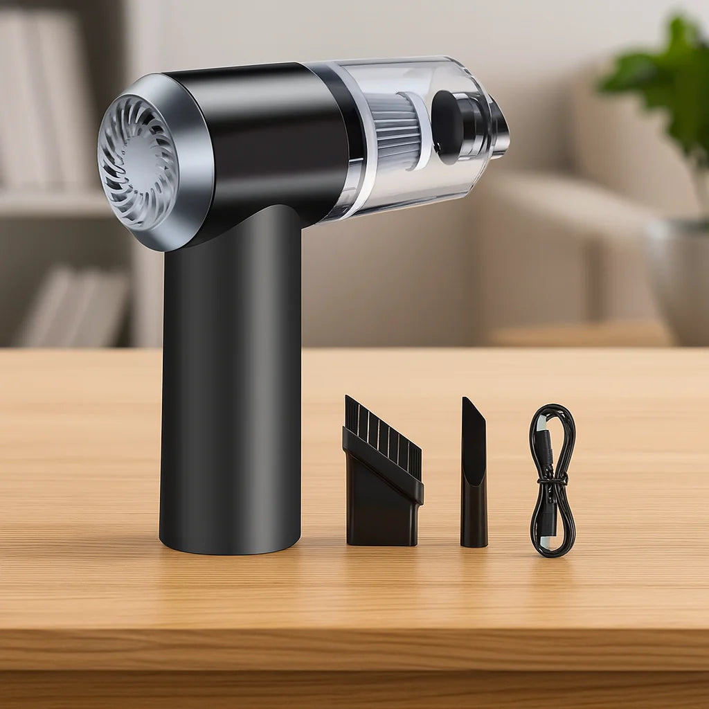 2 in 1 Wireless Vacuum Cleaner – 120W Handheld USB Rechargeable for Home & Car